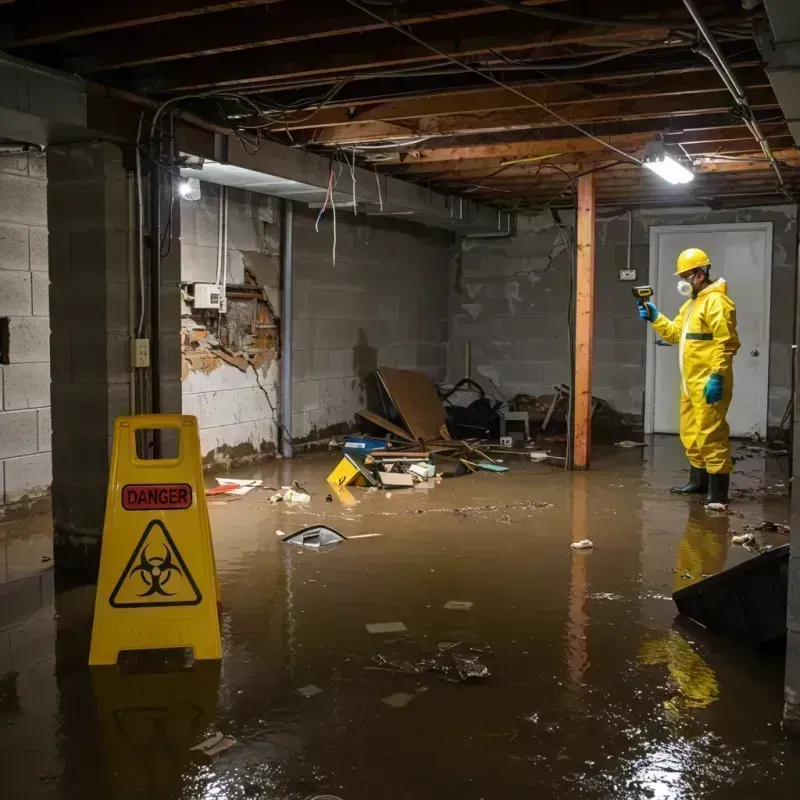 Flooded Basement Electrical Hazard in Fairmont City, IL Property